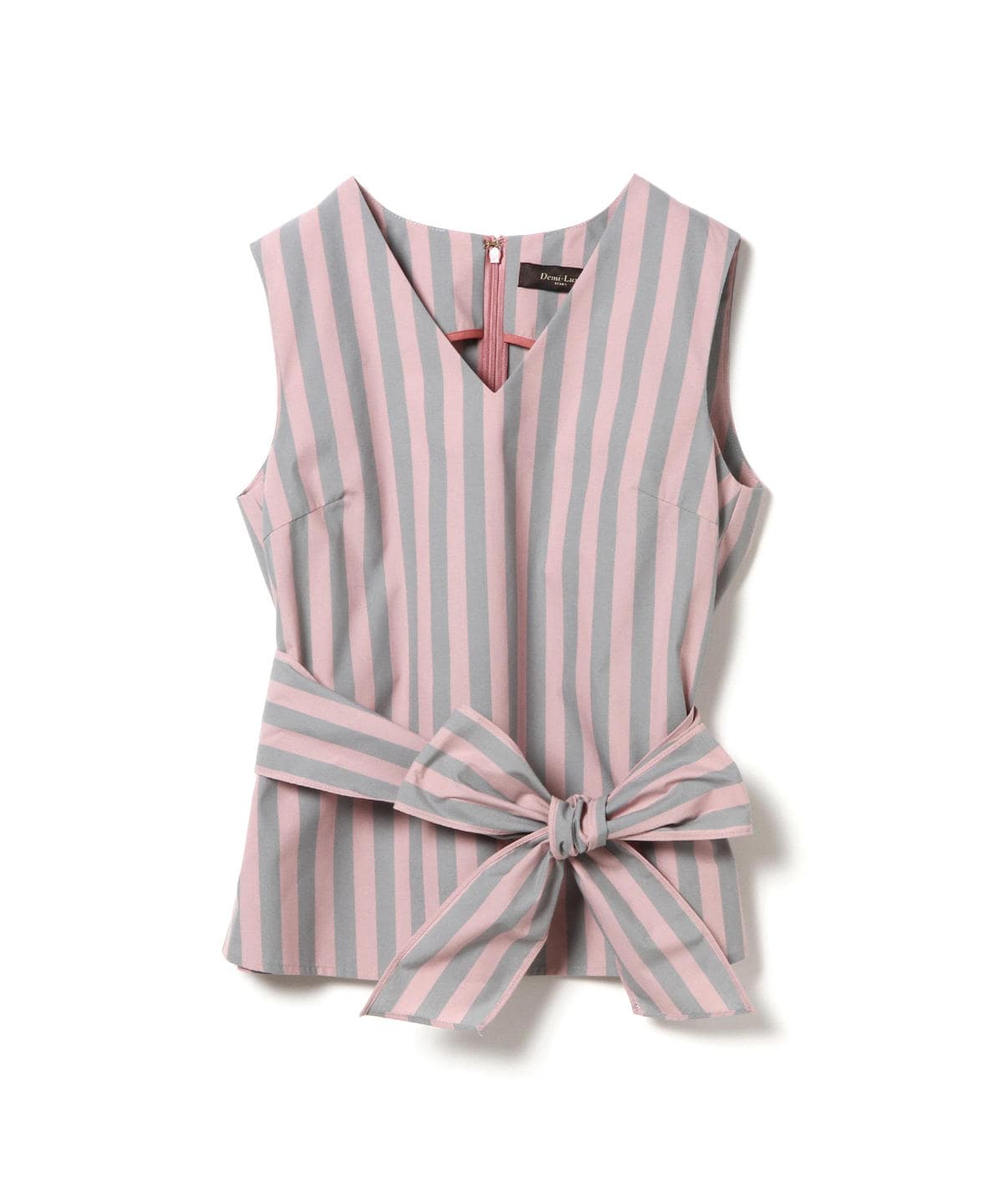 Demi-Luxe BEAMS / ストライプ ノースリーブプルオーバー / 36 / PINK 