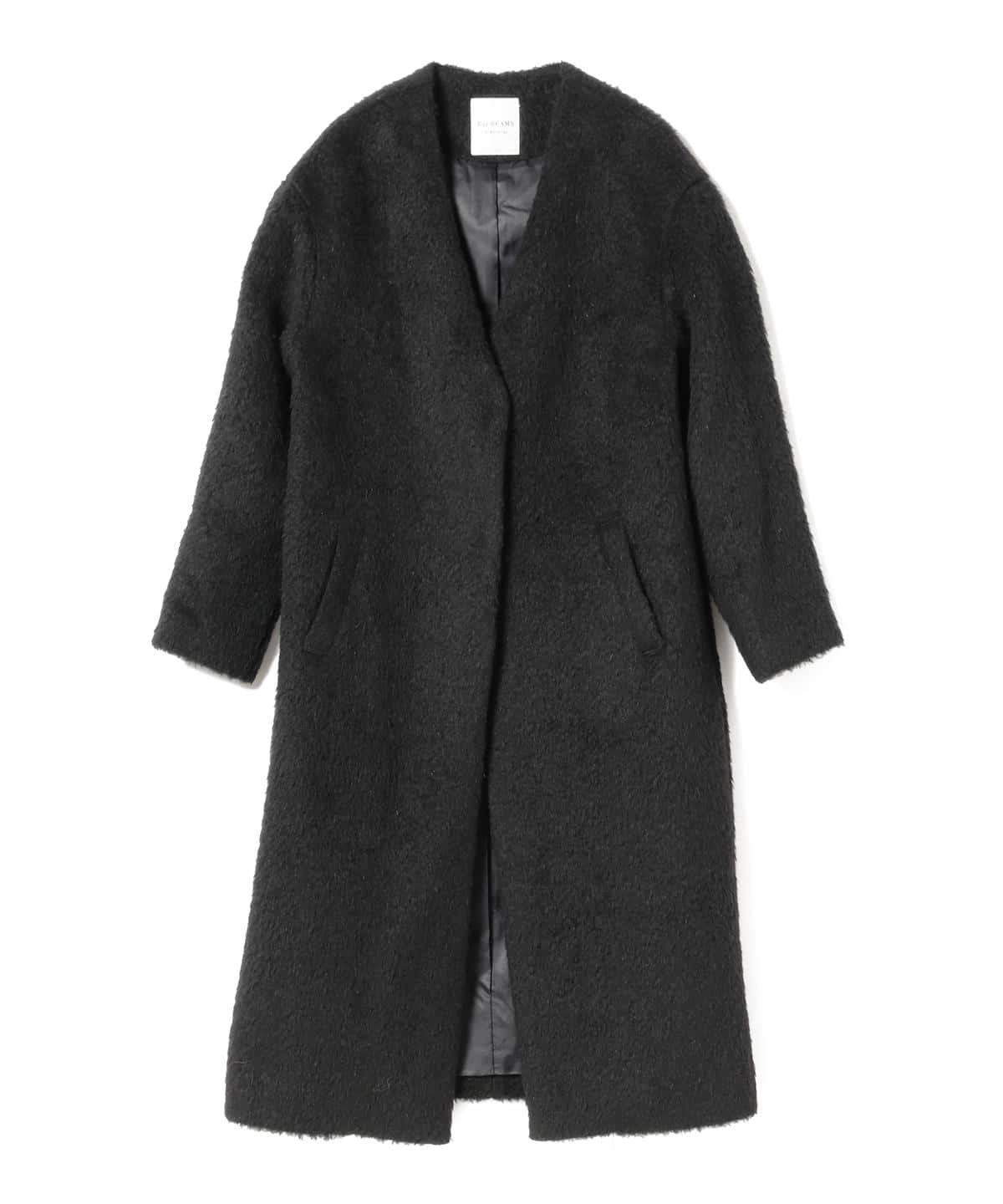 Ray BEAMS / シャギー Vネック ロング コート / 0(XS) / BLACK – BEAMS