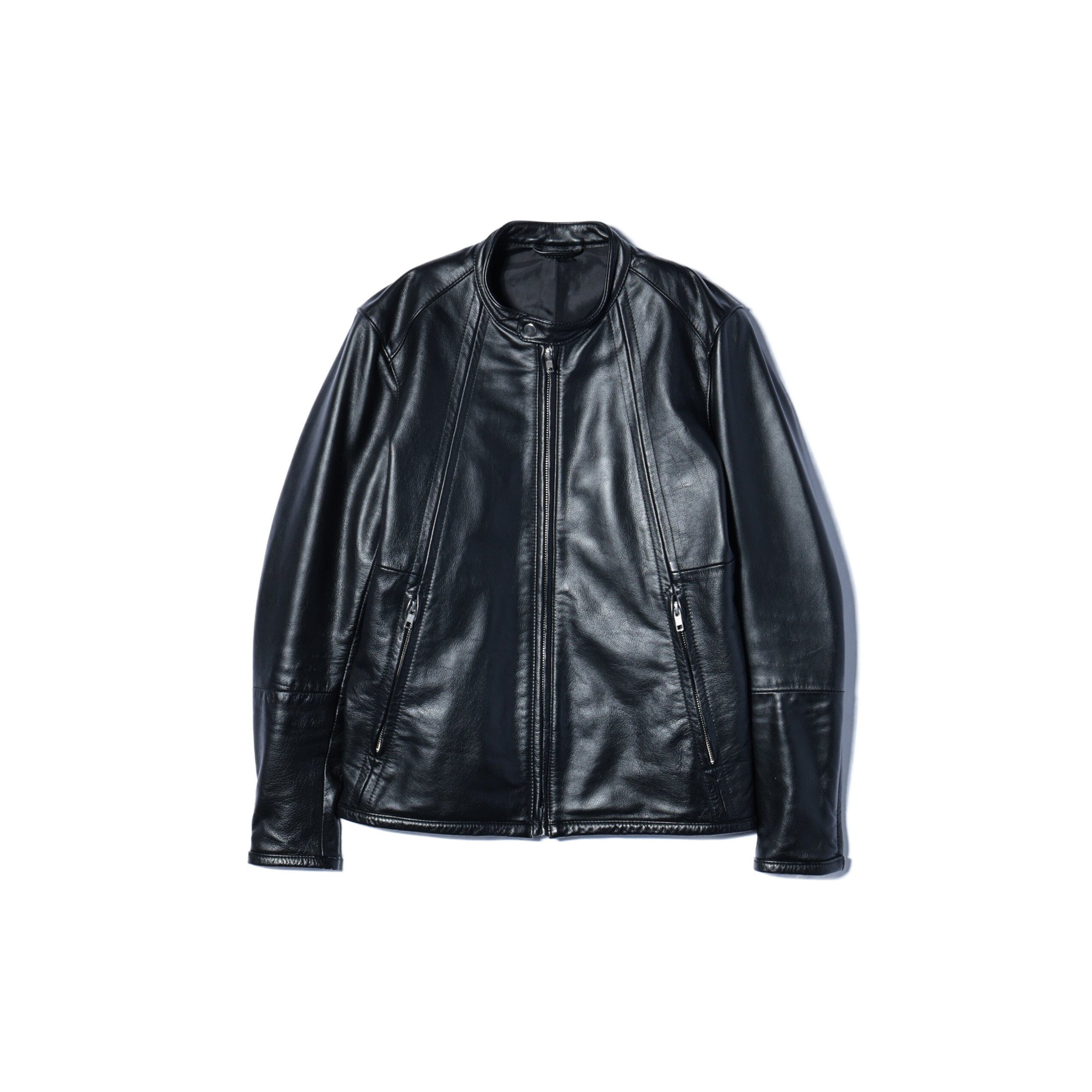 BEAMS / 牛革レザー シングルライダース ブルゾン / S / BLACK – BEAMS 