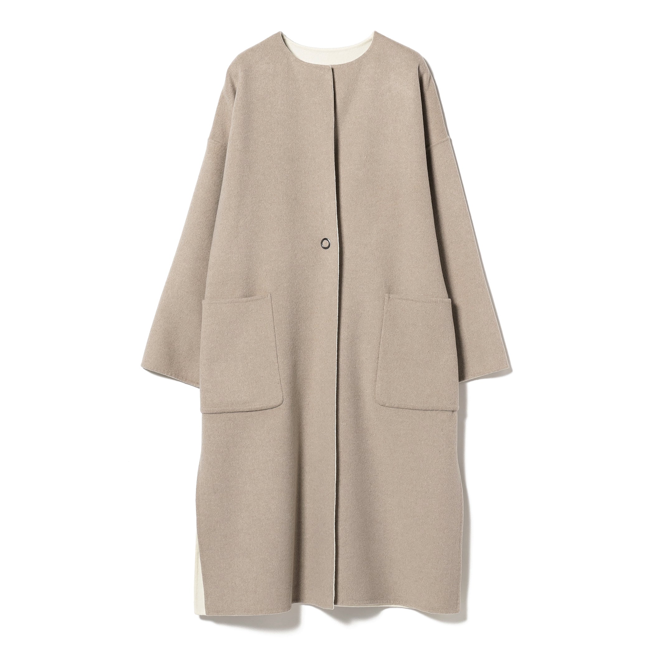 Demi-Luxe BEAMS / クルーネック リバーコート Demi-Luxe BEAMS / ロング丈 クルーネック リバーコート / 38 / BEIGE