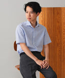 BEAMS F / ギンガムチェック カッタウェイカラーシャツ