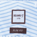 BEAMS F / ストライプ カッタウェイ カラー シャツ