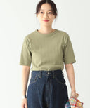 Healthknit × BEAMS BOY / 別注 ヴィンテージ ブロード リブ 5分袖 Tシャツ