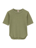 Healthknit × BEAMS BOY / 別注 ヴィンテージ ブロード リブ 5分袖 Tシャツ