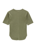 Healthknit × BEAMS BOY / 別注 ヴィンテージ ブロード リブ 5分袖 Tシャツ