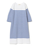 BEAMS BOY / ナバルボーダー ロングワンピース 7分袖