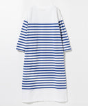 BEAMS BOY / ナバルボーダー ロングワンピース 7分袖