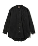 BEAMS LIGHTS / サテン ソリッド バンドカラーシャツ