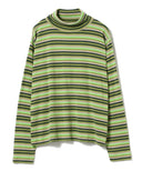 BEAMS BOY / フライス マルチボーダー タートルネック プルオーバー カットソー