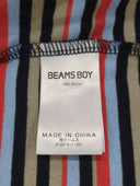 BEAMS BOY / マルチ ボーダー リブ タートルネック カットソー