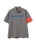 GOLF ORANGE / 切り替え 半袖 モックタートルネック シャツ