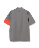 GOLF ORANGE / 切り替え 半袖 モックタートルネック シャツ