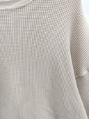 Sanca / ビッグワッフル クルーネック Tシャツ