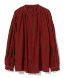 BEAMS BOY / チェック ギャザー スモック