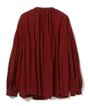 BEAMS BOY / チェック ギャザー スモック