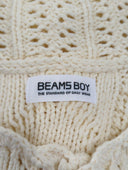 BEAMS BOY / コットン ナイロン アラン カーディガン