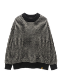 BEAMS LIGHTS / ポップコーンボーダー クルーネック ニット