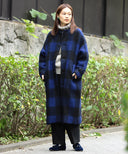 BEAMS BOY / ノーカラー バッファローチェック コート