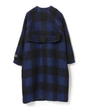 BEAMS BOY / ノーカラー バッファローチェック コート