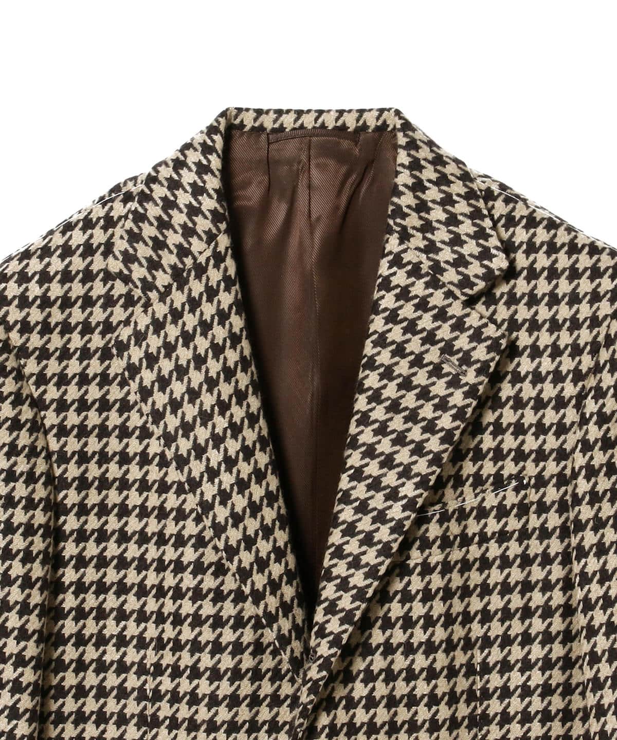 ハウンドトゥースパターン ジャケット BEAMS F / KYNOCH ハウンドトゥース ジャケット / 46 / BROWN – BEAMS