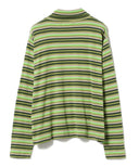 BEAMS BOY / フライス マルチボーダー タートルネック プルオーバー カットソー