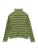 BEAMS BOY / フライス マルチボーダー タートルネック プルオーバー カットソー