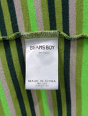 BEAMS BOY / フライス マルチボーダー タートルネック プルオーバー カットソー