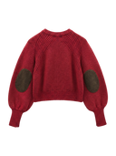 BEAMS BOY / 5ゲージ エルボーパッチ カーディガン