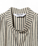 Placide / リネンコットン ストライプ バンドカラーシャツ