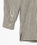 Placide / リネンコットン ストライプ バンドカラーシャツ