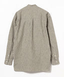 Placide / リネンコットン ストライプ バンドカラーシャツ