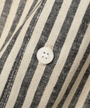 Placide / リネンコットン ストライプ バンドカラーシャツ