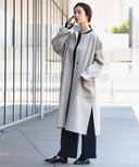 Demi-Luxe BEAMS / ロング丈 クルーネック リバーコート