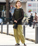 Ray BEAMS / カット プリーツ プリント パンツ