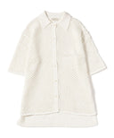 Demi-Luxe BEAMS / メッシュ ポロ襟 ボタンニット