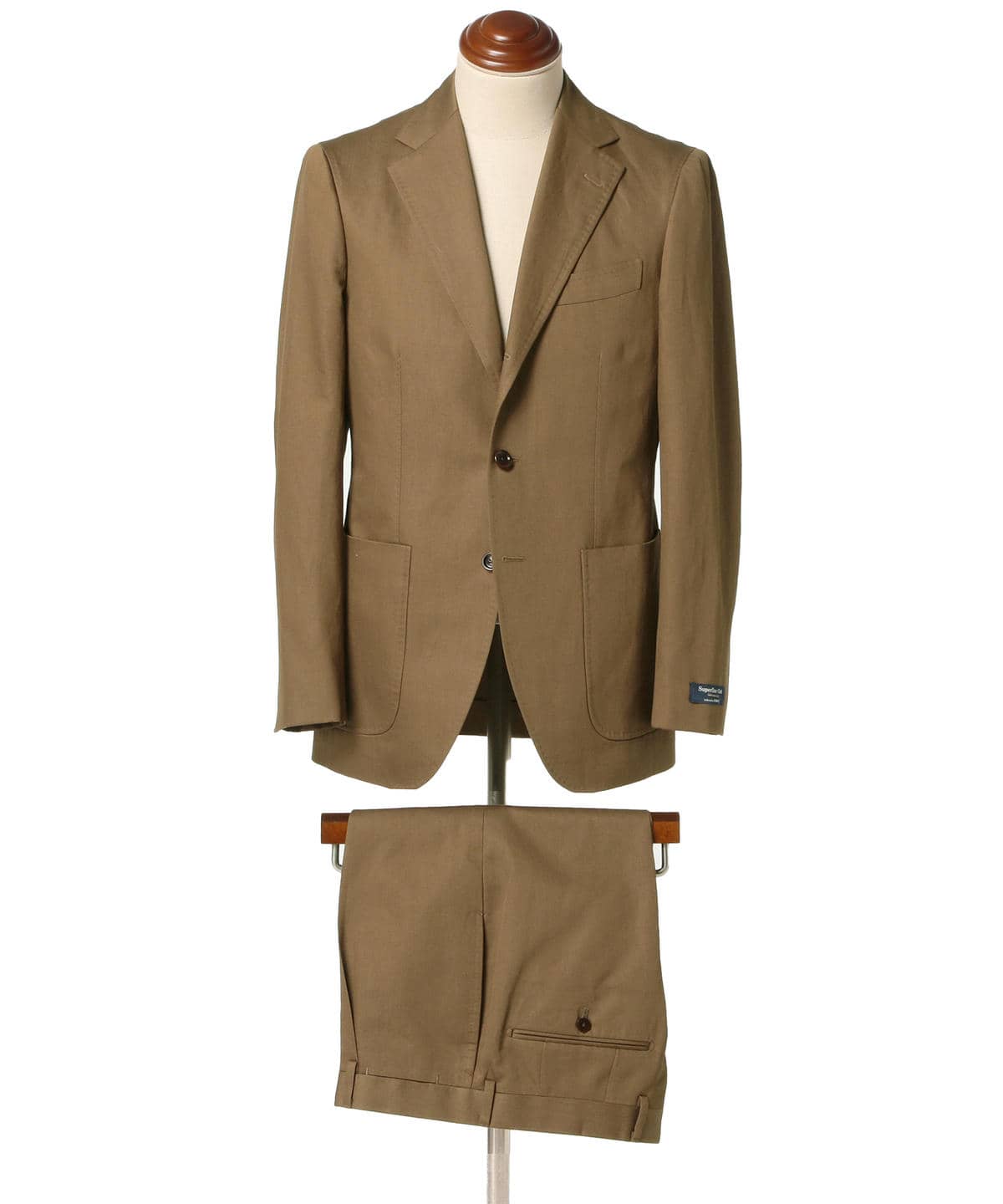BEAMS F / SONDRIO コットンリネン 3ボタンスーツ / 48 / BROWN