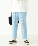 BEAMS BOY / ストレッチ サッカー ギンガム スラックス