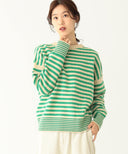 BEAMS BOY / 7ゲージ ボーダー クルーネック ニット