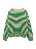 BEAMS BOY / 7ゲージ ボーダー クルーネック ニット
