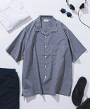 BEAMS / ルーズフィット ギンガムチェック オープンカラー シャツ