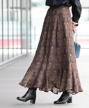 Ray BEAMS / ダマスク プリント ラッフル スカート