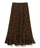 Ray BEAMS / ダマスク プリント ラッフル スカート