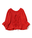 Ray BEAMS / シャーリング リボン ブラウス