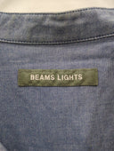 BEAMS LIGHTS / エンブロイド シャンブレー バンドカラー シャツ