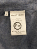 BEAMS LIGHTS / エンブロイド シャンブレー バンドカラー シャツ