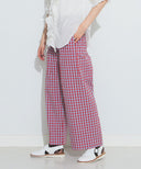 BEAMS BOY / ストレッチ サッカー ギンガムチェック スラックス