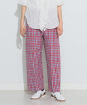 BEAMS BOY / ストレッチ サッカー ギンガムチェック スラックス