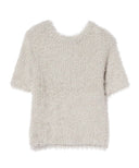 Ray BEAMS / フェザー ラメ ハーフスリーブ クルーネック ニット