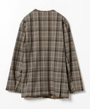 RBS / チェック ノーラペル ジャケット