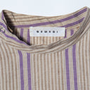 QUWAGI / ストライプ スタンドカラーシャツ